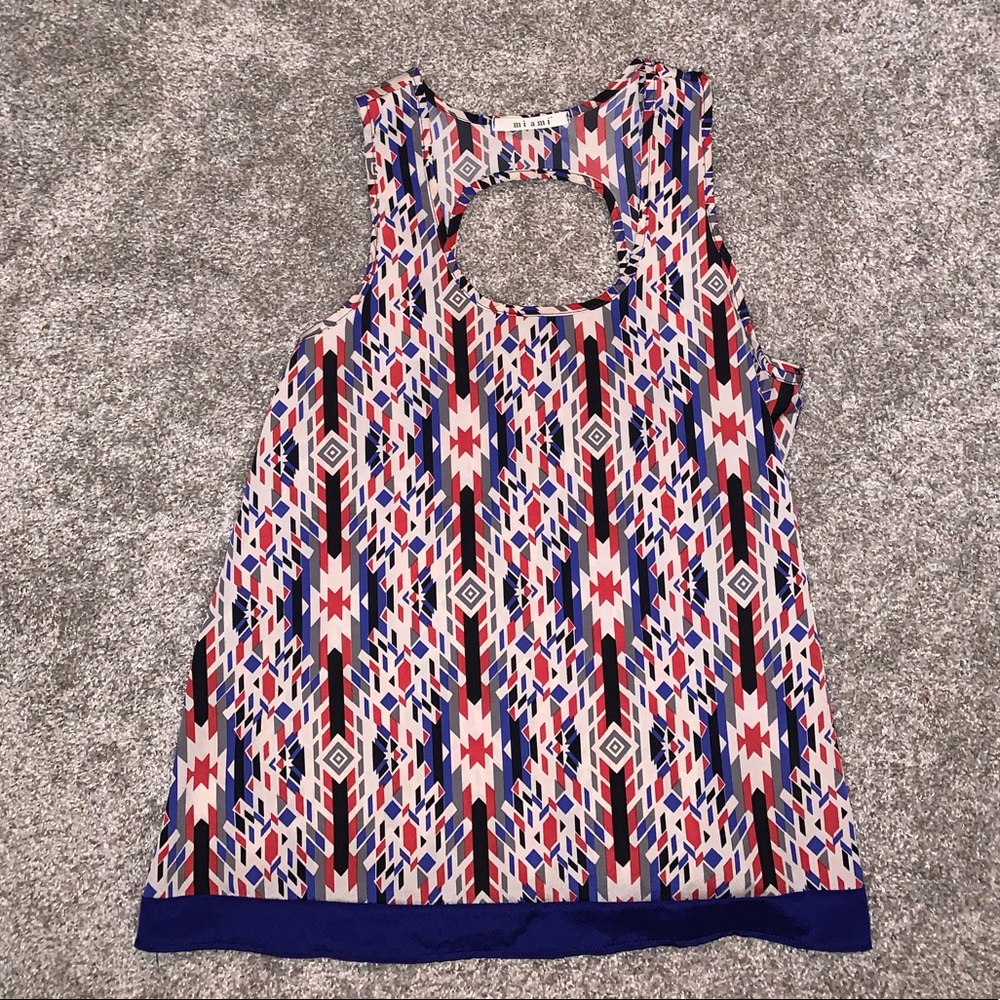 Miami Cream, Red, & Blue tank top size M - Picture 3 of 9